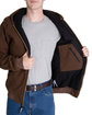 Berne Men's Tall Highland Washed Cotton Duck Hooded Jacket bark OFBack