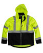 Berne Men's Hi-Vis Class 3 Hooded Softshell Jacket yellow FlatFront