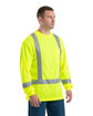 Berne Men's Hi-Vis Class 3 Performance Long Sleeve Pocket T-Shirt yellow ModelQrt