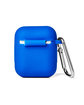 Prime Line Silicone Earbud Case with Carabiner blue ModelBack