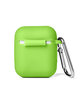 Prime Line Silicone Earbud Case with Carabiner lime green ModelBack