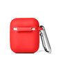 Prime Line Silicone Earbud Case with Carabiner red ModelBack