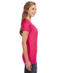 J America Ladies' V-Neck Slub T-Shirt wildberry ModelSide