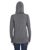 J America Ladies' Omega Stretch Snap-Placket Hooded Sweatshirt charcoal trblnd ModelBack