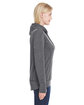 J America Ladies' Omega Stretch Snap-Placket Hooded Sweatshirt charcoal trblnd ModelSide