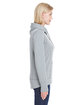 J America Ladies' Omega Stretch Snap-Placket Hooded Sweatshirt silver gry trbln ModelSide