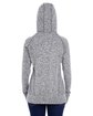 J America Ladies' Cosmic Contrast Fleece Hooded Sweatshirt charcol flk/ blk ModelBack