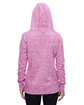 J America Ladies' Cosmic Contrast Fleece Hooded Sweatshirt mag flck/ neo yl ModelBack