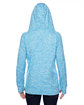 J America Ladies' Cosmic Contrast Fleece Hooded Sweatshirt el blu flk/ n gr ModelBack