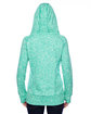 J America Ladies' Cosmic Contrast Fleece Hooded Sweatshirt emer flk/ neo yl ModelBack