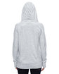 J America Ladies' Cosmic Contrast Fleece Hooded Sweatshirt ice fleck/ ne gr ModelBack