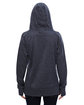 J America Ladies' Cosmic Contrast Fleece Hooded Sweatshirt onyx fl/ el blue ModelBack