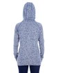 J America Ladies' Cosmic Contrast Fleece Hooded Sweatshirt navy fleck/ navy ModelBack