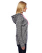 J America Ladies' Cosmic Contrast Fleece Hooded Sweatshirt  ModelSide