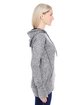 J America Ladies' Cosmic Contrast Fleece Hooded Sweatshirt charcol flk/ blk ModelSide