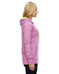 J America Ladies' Cosmic Contrast Fleece Hooded Sweatshirt mag flck/ neo yl ModelSide