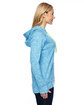 J America Ladies' Cosmic Contrast Fleece Hooded Sweatshirt el blu flk/ n gr ModelSide