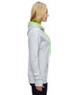 J America Ladies' Cosmic Contrast Fleece Hooded Sweatshirt ice fleck/ ne gr ModelSide