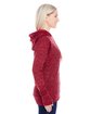 J America Ladies' Cosmic Contrast Fleece Hooded Sweatshirt red fleck/ red ModelSide