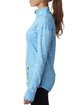 J America Ladies' Cosmic Fleece Quarter-Zip el blue/ neon gr ModelSide