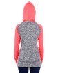 J America Ladies' Colorblock Cosmic Hooded Sweatshirt chr flk/ fire cr ModelBack