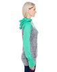 J America Ladies' Colorblock Cosmic Hooded Sweatshirt chr flk/ emerald ModelSide
