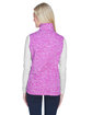 J America Ladies' Lasic Cosmic Fleece Vest magenta/ neon yl ModelBack