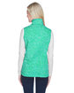 J America Ladies' Lasic Cosmic Fleece Vest emerld/ neon ylw ModelBack