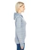 J America Ladies' Odyssey Striped Poly Fleece Lapover Hood  ModelSide