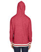 J America Adult Peppered Fleece Lapover Hooded Sweatshirt red pepper ModelBack