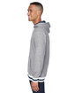 J America Adult Peppered Fleece Lapover Hooded Sweatshirt pepper navy ModelSide