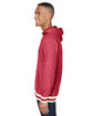 J America Adult Peppered Fleece Lapover Hooded Sweatshirt red pepper ModelSide