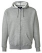 J America Adult Premium Full-Zip Fleece Hooded Sweatshirt oxford OFFront