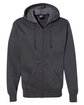 J America Adult Premium Full-Zip Fleece Hooded Sweatshirt charcoal OFFront