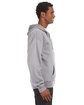 J America Adult Premium Full-Zip Fleece Hooded Sweatshirt oxford ModelSide