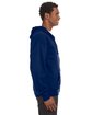 J America Adult Premium Full-Zip Fleece Hooded Sweatshirt navy ModelSide