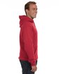 J America Adult Premium Fleece Pullover Hooded Sweatshirt RED ModelSide