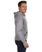 J America Adult Sport Lace Poly Hooded Sweatshirt ath grey heather ModelSide