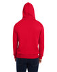 J America Adult Triblend Pullover Fleece Hooded Sweatshirt red solid ModelBack