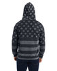 J America Adult Triblend Pullover Fleece Hooded Sweatshirt blk str strp trb ModelBack