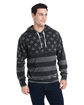 J America Adult Triblend Pullover Fleece Hooded Sweatshirt  