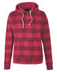 J America Adult Triblend Pullover Fleece Hooded Sweatshirt red trbln buflo OFFront