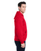 J America Adult Triblend Pullover Fleece Hooded Sweatshirt red solid ModelSide