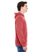 J America Adult Triblend Pullover Fleece Hooded Sweatshirt red triblend ModelSide