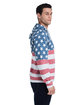 J America Adult Triblend Pullover Fleece Hooded Sweatshirt star strp trbln ModelSide