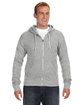 J America Adult Triblend Full-Zip Fleece Hooded Sweatshirt  