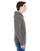 J America Adult Triblend Full-Zip Fleece Hooded Sweatshirt smoke triblend ModelSide