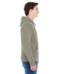 J America Adult Triblend Full-Zip Fleece Hooded Sweatshirt olive triblend ModelSide