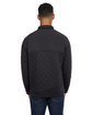 J America Adult Quilted Jersey Shirt Jacket black ModelBack