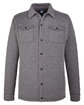 J America Adult Quilted Jersey Shirt Jacket charcoal heather OFFront